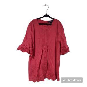 Youth Polo Ralph Lauren Red Dress Scalloped Hem Size 14